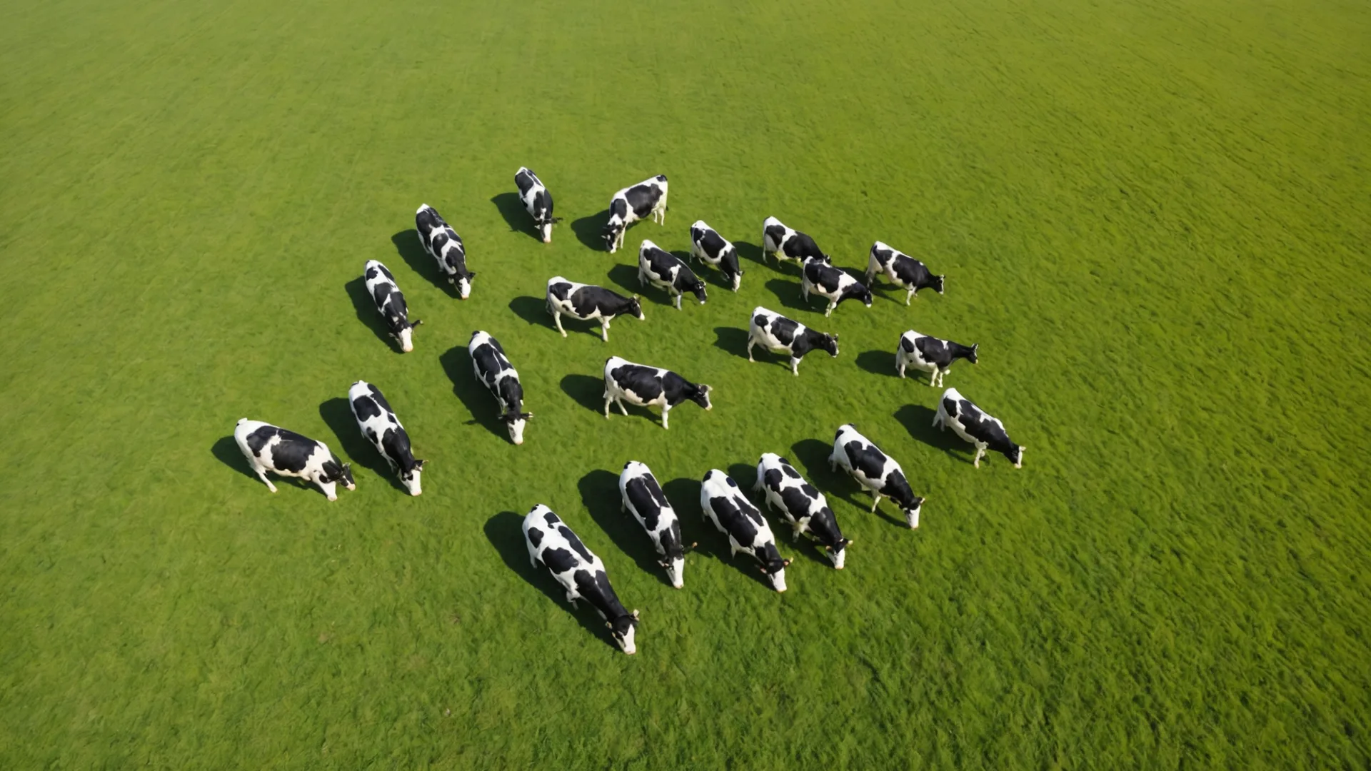 Aerial view of dairy herd in Australian paddock